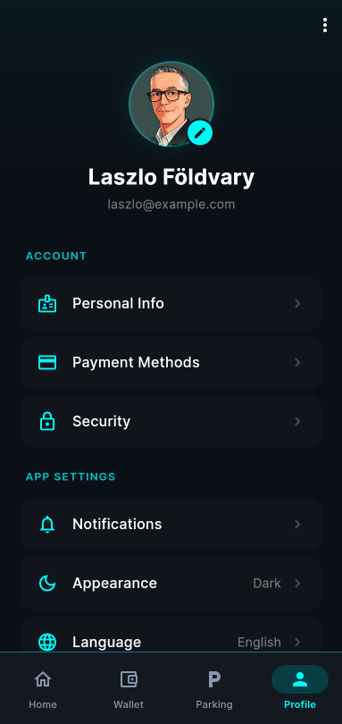 Account Options Screen