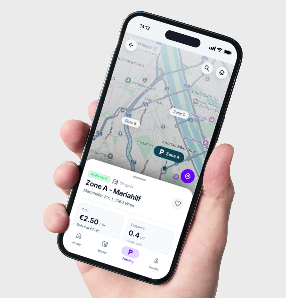 Parking App on Phone (Light)