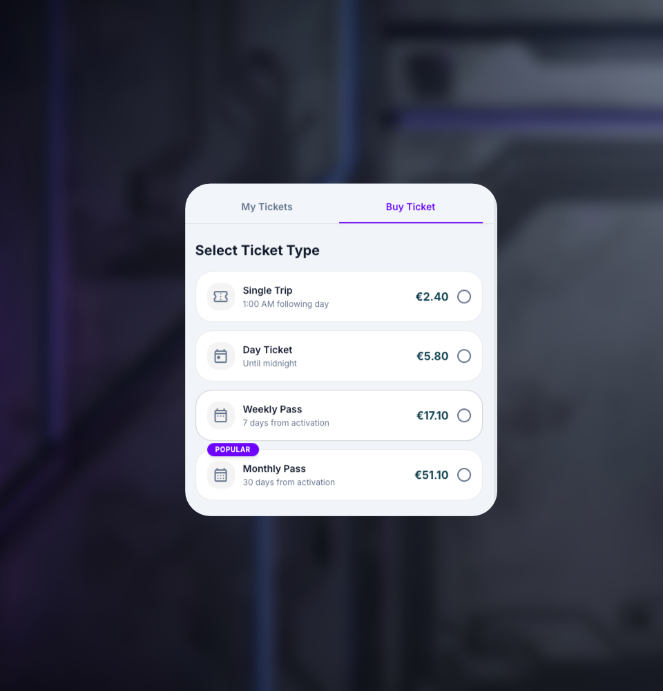 Tickets Screen (Dark)