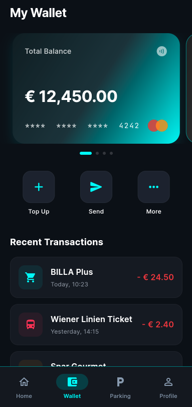 Digital Wallet Screen