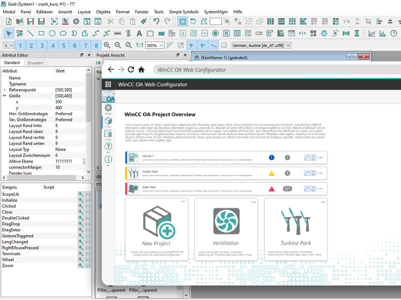 WinCC OA Dashboard Overview